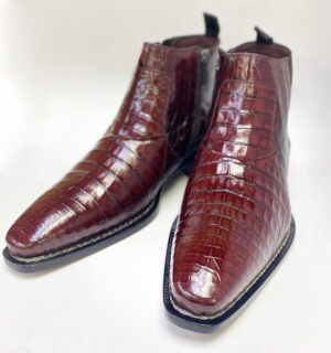 Blackmore Crocodile Slip-On Boot Burgundy